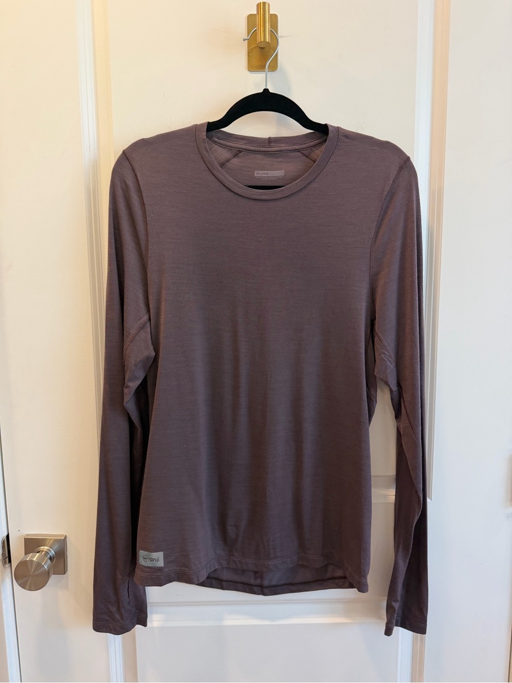 Janji Men’s Repeat Merino Long Sleeve Wool Running Shirt Small Gray